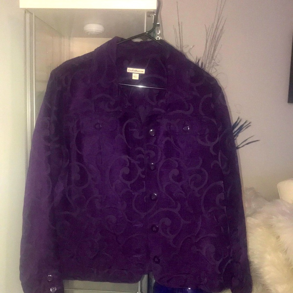 Purple suede patterned dress jacket!
